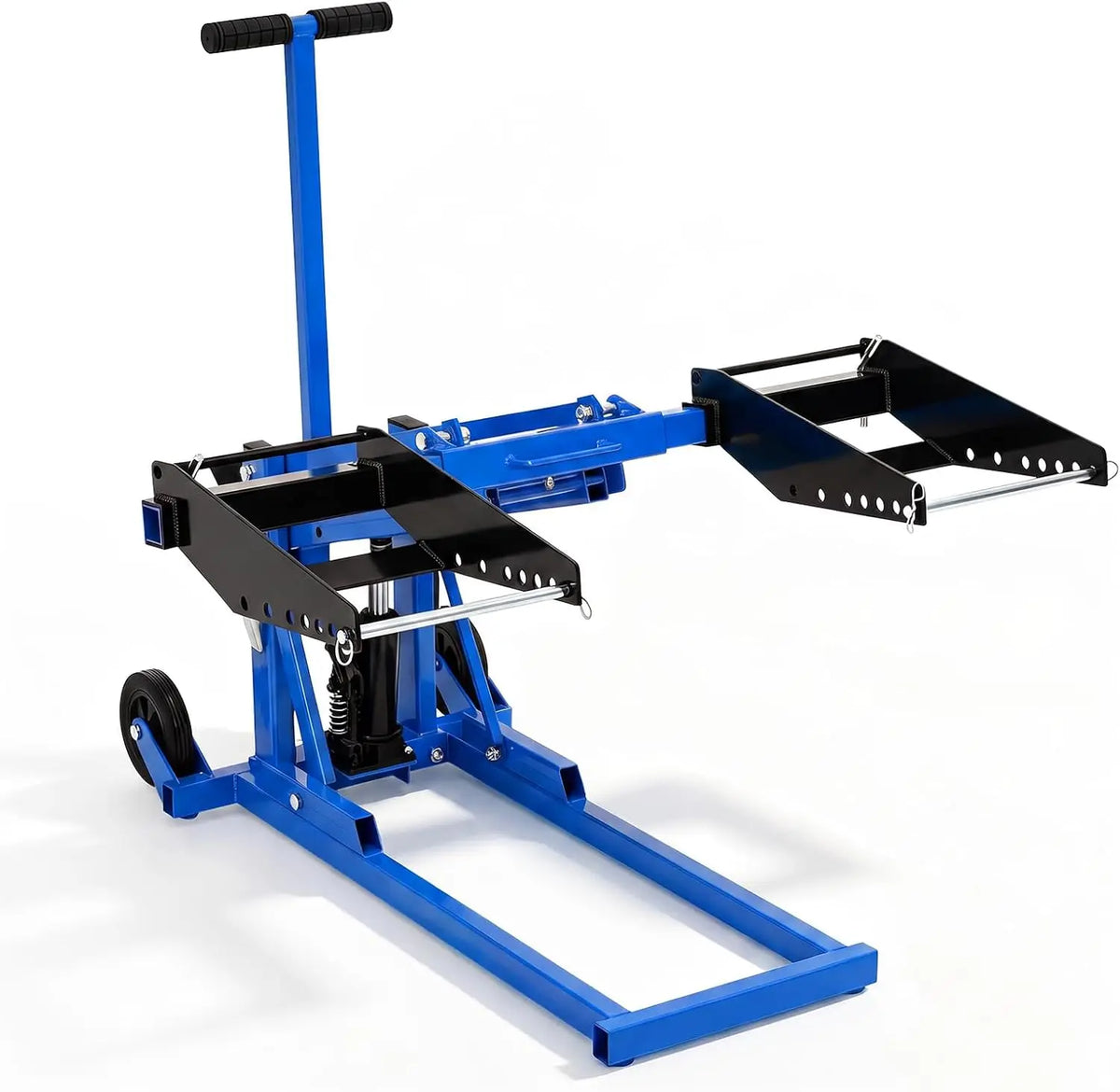 Lawn Mower Jack with 550 Lbs Capacity, Adjustable Width & Height, Portable Lift Stand for Mower Repair and Maintenance