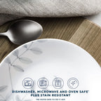 Flowing Fern 12-Piece Glass Dinnerware Set Service for 4