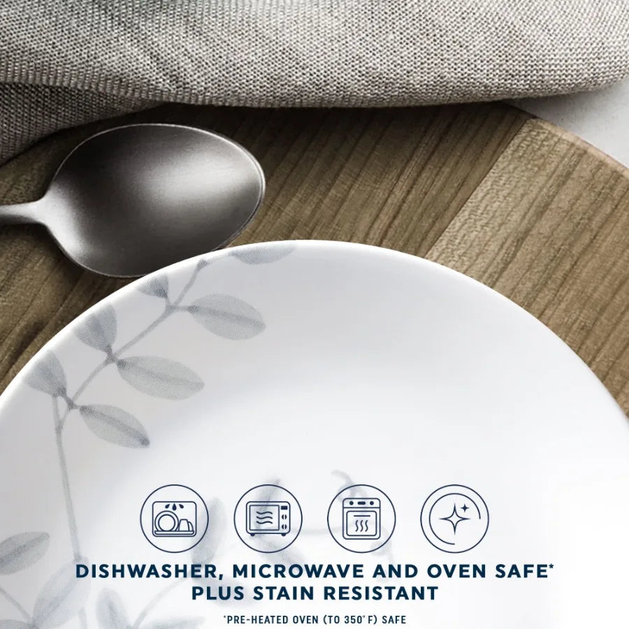 Flowing Fern 12-Piece Glass Dinnerware Set Service for 4