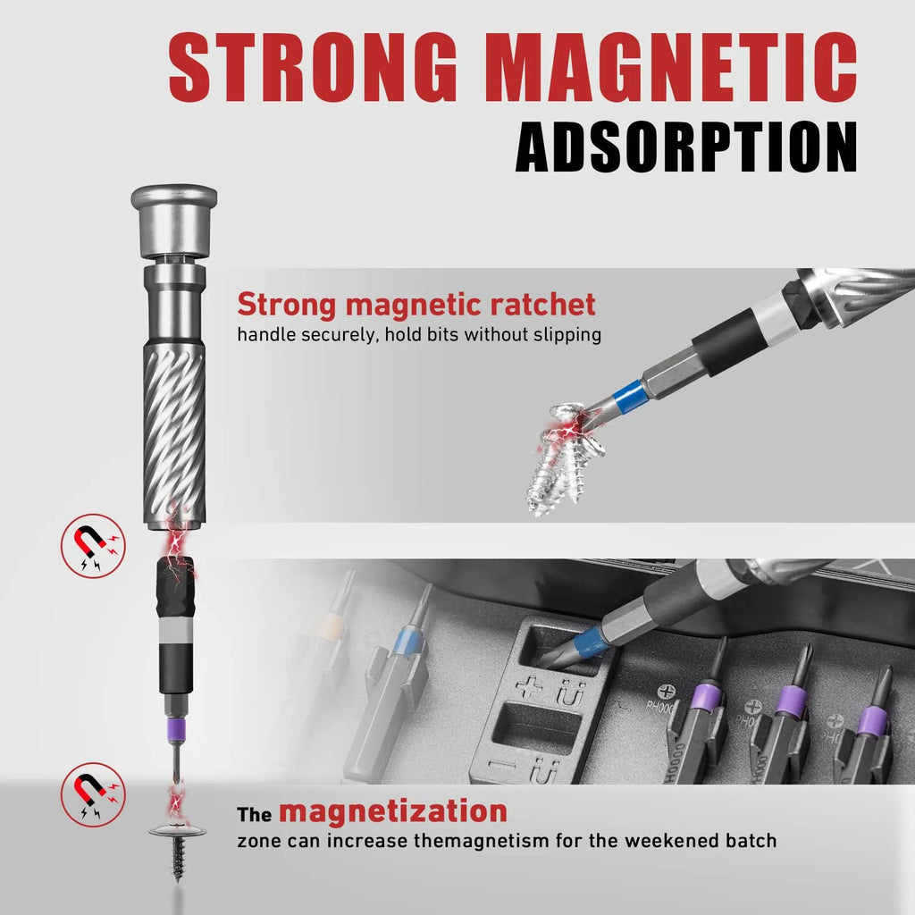100in1 Multifunction Ratchet Screwdriver Set Multi Magnetic Bits Mini Repair Tool Kit Household Tool For PC & Desk Etc.