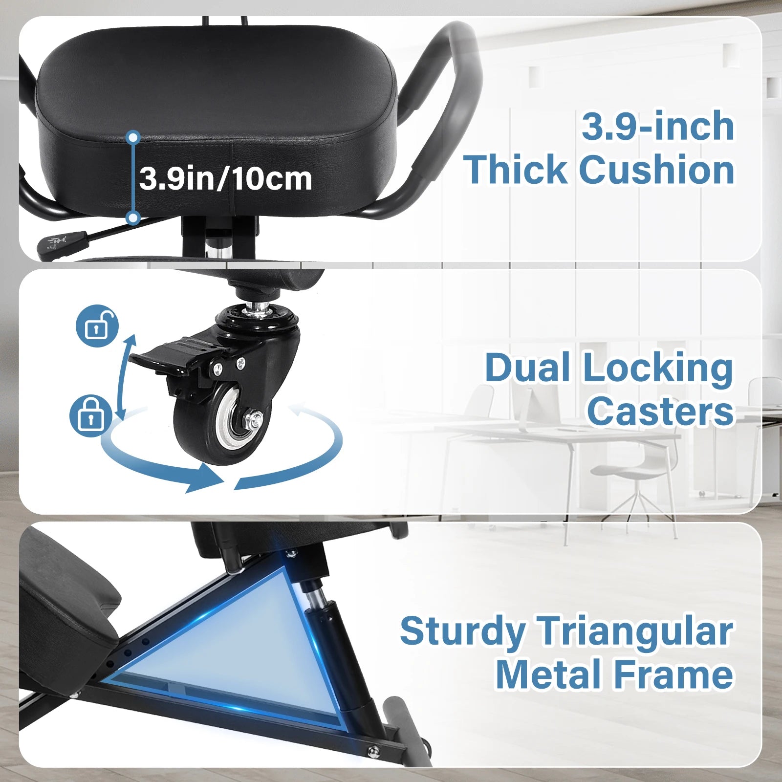 Kneeling Chair with Back Support, Height Adjustable Kneeling Chair for Men, Women, Children