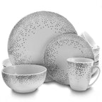 Platinum Dots 16 Piece Dinnerware Set