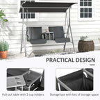 Outdoor Swing Chair Canopy Patio Garden Hanging 2 Person Yard Furniture Gray