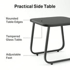 3 Piece Rocking Bistro Set With Coffee Table For Lawn, Garden,