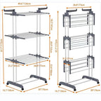 Clothes Drying Rack Stand 4-Tier Foldable Stainless Steel