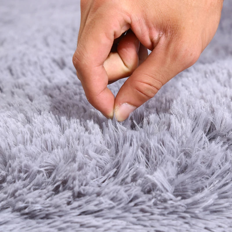 Fluffy Oval Plush Carpet Extra Soft For Living Room Sofa Area Bedroom Non-Slip