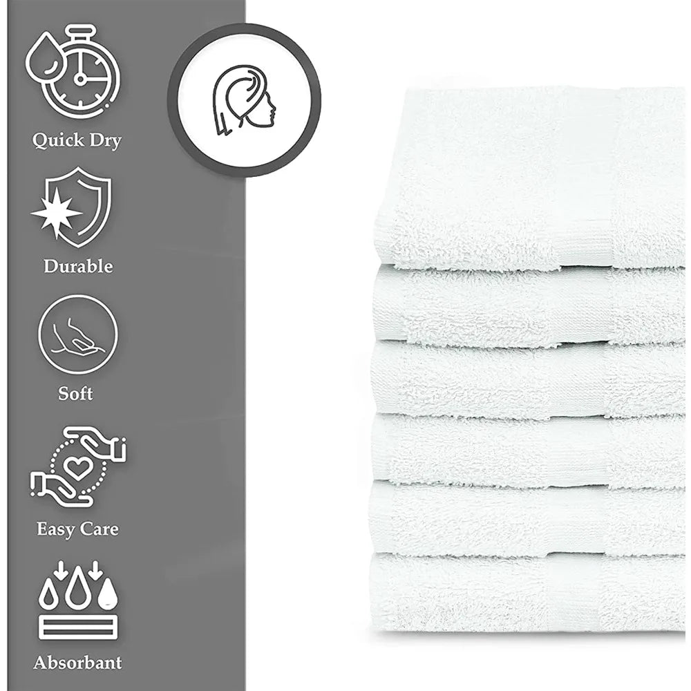 Bulk White Bath Towels 12 Pack, Lightweight Easy Care 22x44 Inches