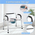 Adjustable Raised Toilet Seat Back and Handles, 500lbs Capacity