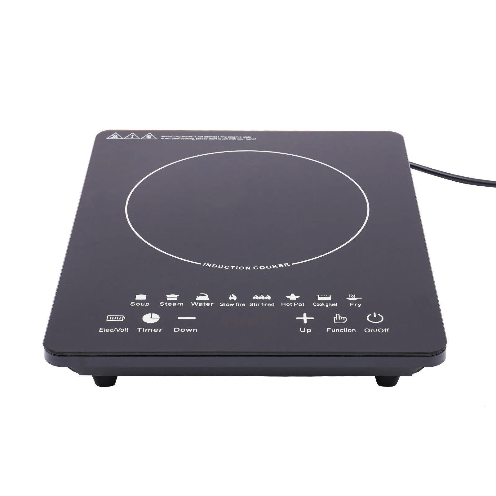 110V 750W Electric Induction Cooktop 8 Power Levels Touch Control Burner