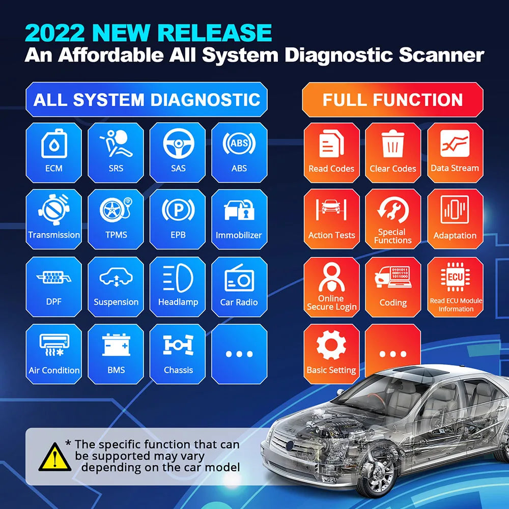 OBD2 Scanner Support CAN FD Protocols Fit For GM Car Brands Free Full Soft wares 16 Reset Functions ECU Code