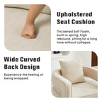 Upholstered Swivel Accent Chair Set of 2 Linen Open Back Barrel Chair with Pillow