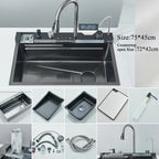 304 Stainless Steel Waterfall Kitchen Sink Large Single Slot
