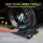 10000LBS Heavy Duty Vehicle Dolly for Moving Car with 3.5 Inch Steel Wheels