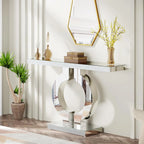 Modern Entryway Table with Thickened Mirror Finish Tabletop