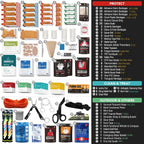 250-Piece Waterproof First Aid Kit with Reflective Dry Bag for Boating, Camping, Fishing & Outdoor Emergencies
