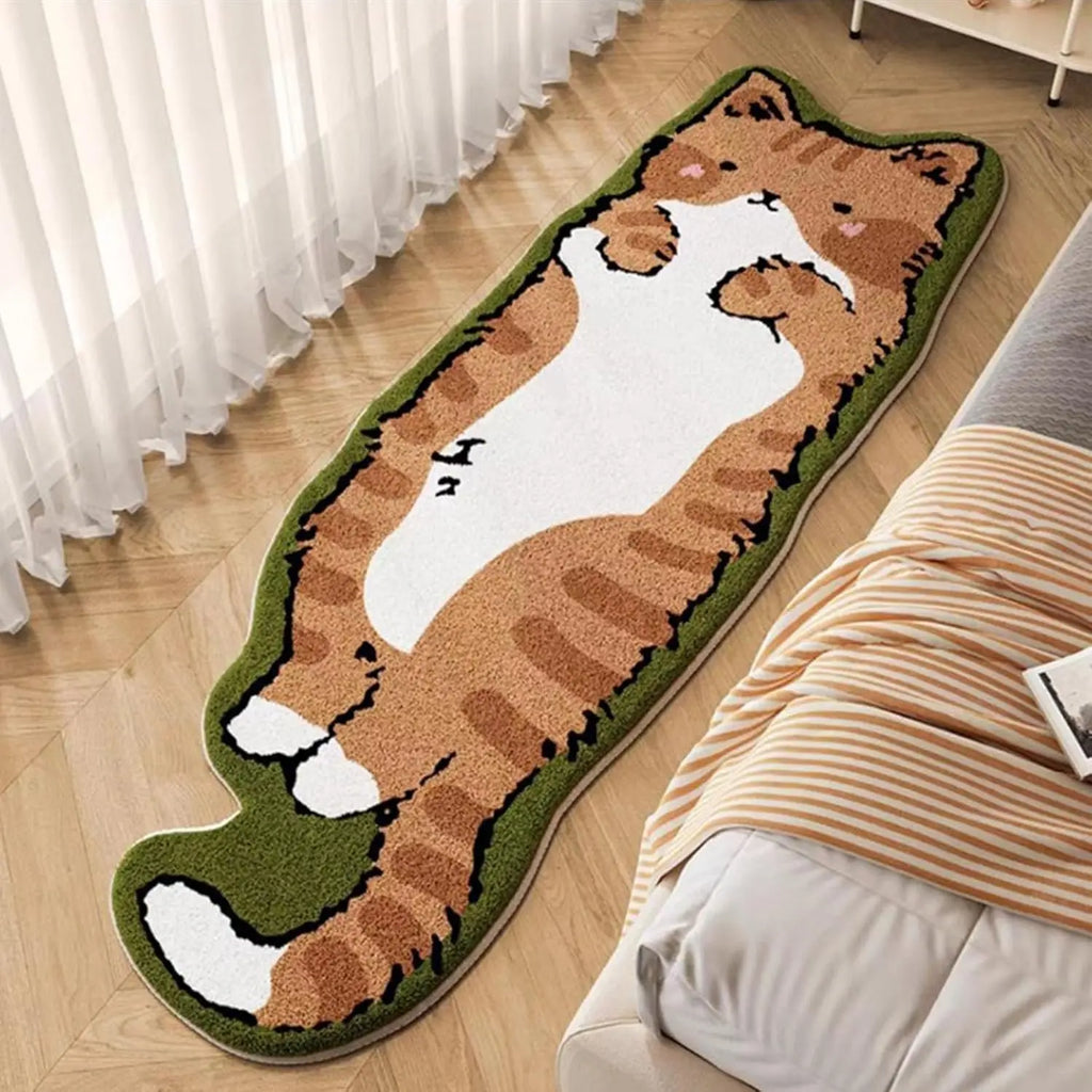 Cute Cat Printed Area Rug, Warm Anti-Slip Dirt Resistant
