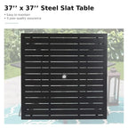 Outdoor Dining Set for 4, Patio Table and Chairs Set with Umbrella Hole