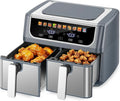 10-in-1 Air Fryer 9.5 QT, Large Airfryer with with 2 Independent Frying Baskets, Sync Finish & Match Cook, Shake Reminder