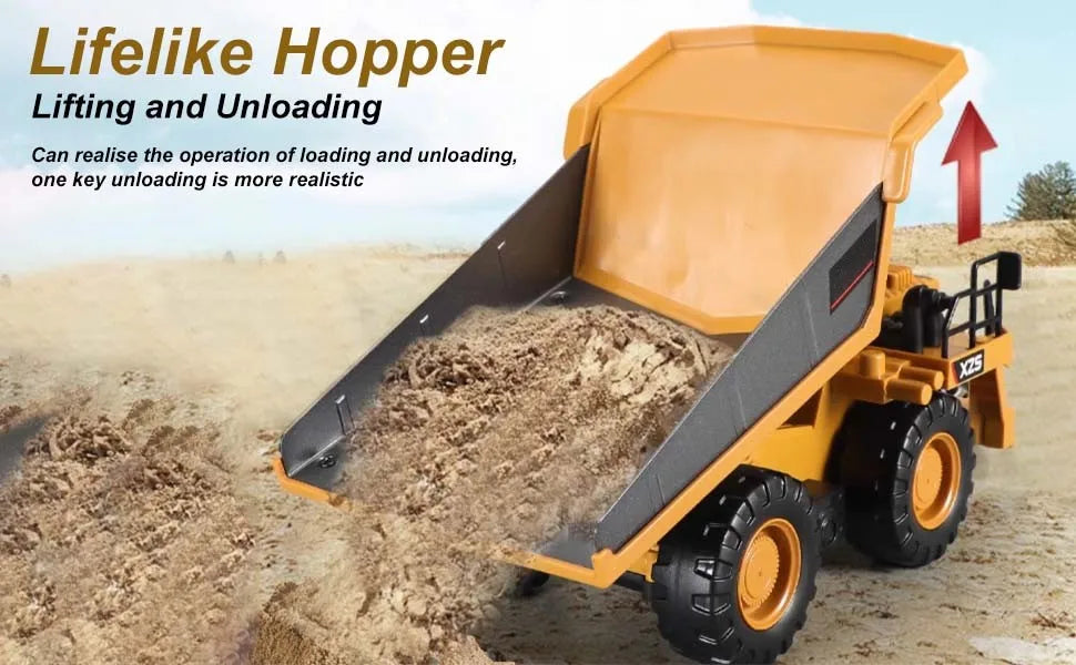 11Channel Remote Control Excavator Alloy and Plastic RC Construction Equipment for Kid