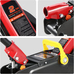 Low Profile Hydraulic Floor Jack Combo with 2 Ratchet Jack Stands, 2 Ton (4000 lbs) Capacity