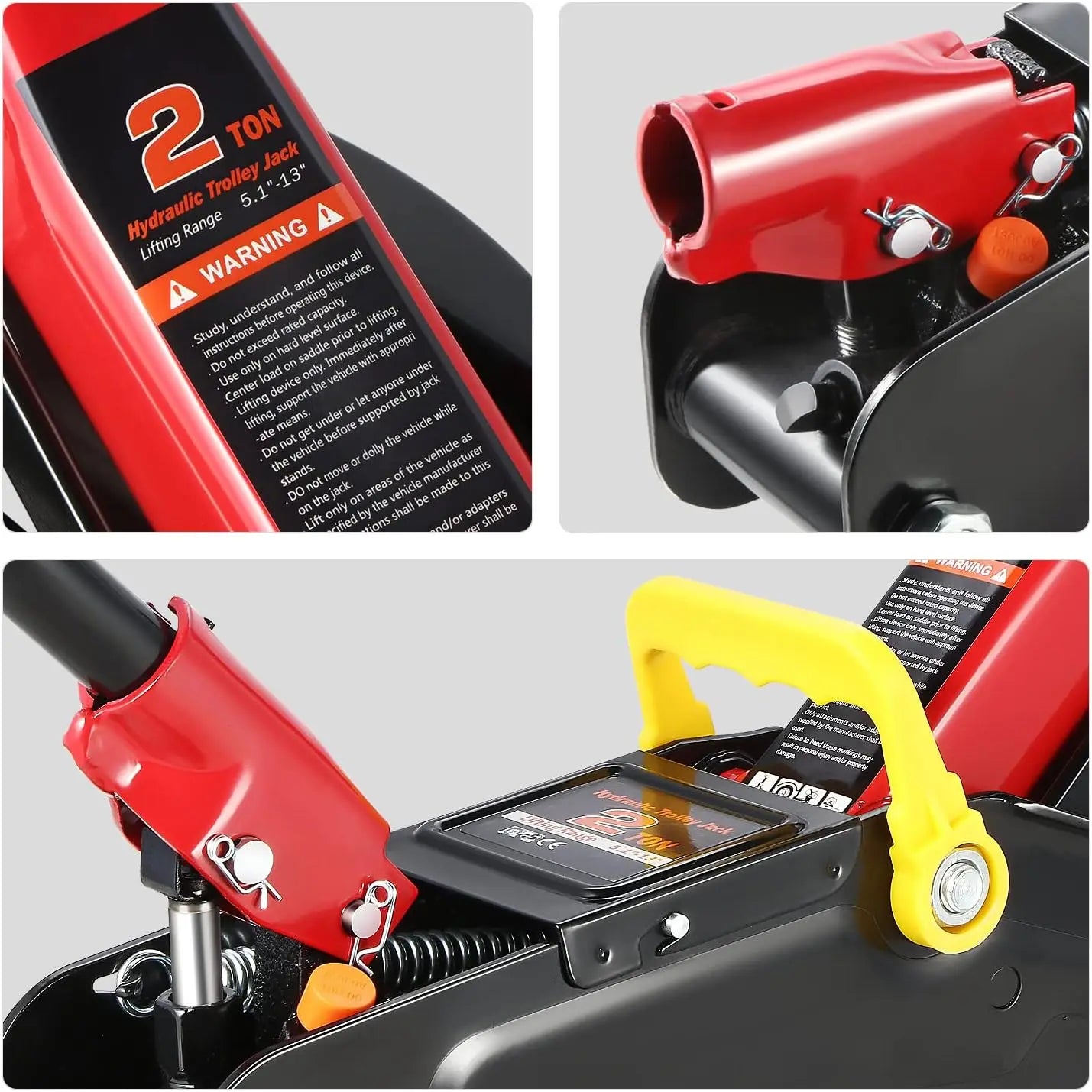 Low Profile Hydraulic Floor Jack Combo with 2 Ratchet Jack Stands, 2 Ton (4000 lbs) Capacity