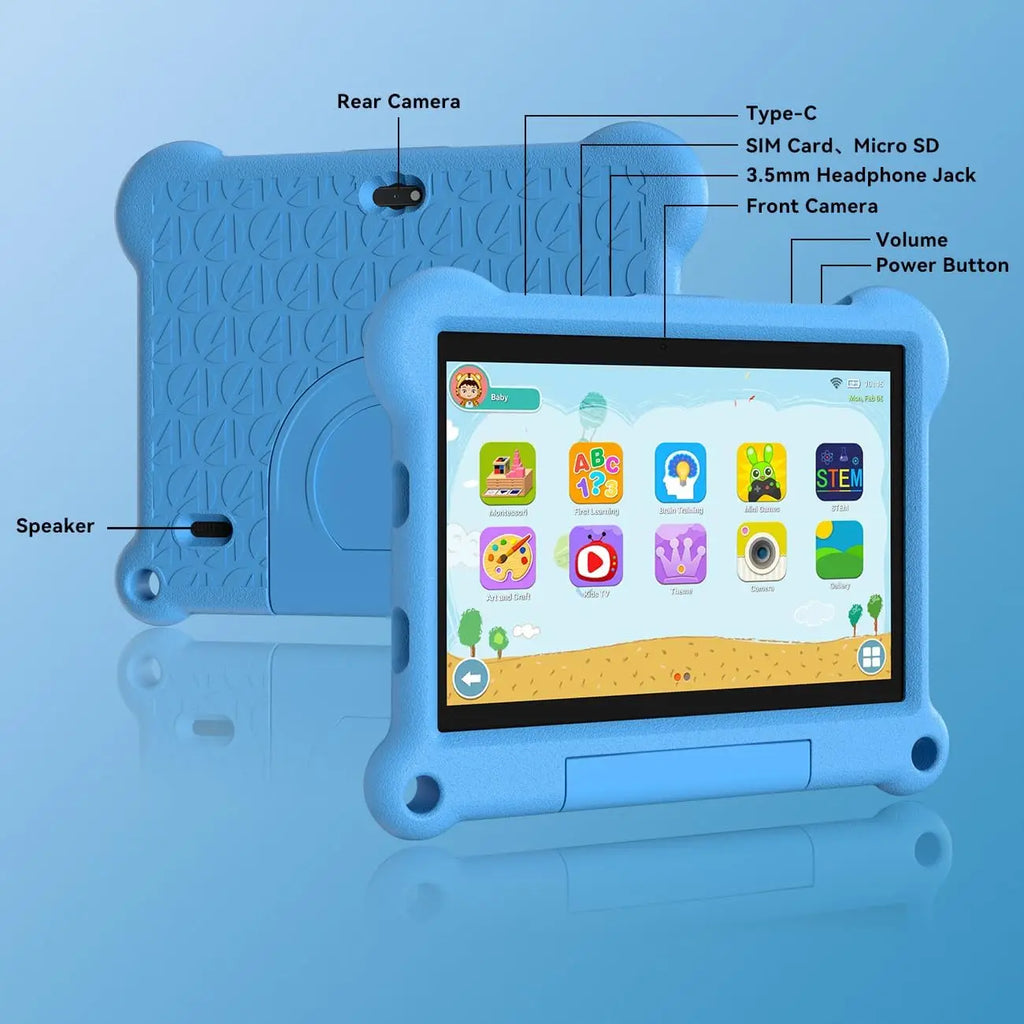 10 Inch Kids Tablet Android14 4GB RAM + 64GB ROM Tablet WIFI Google Play