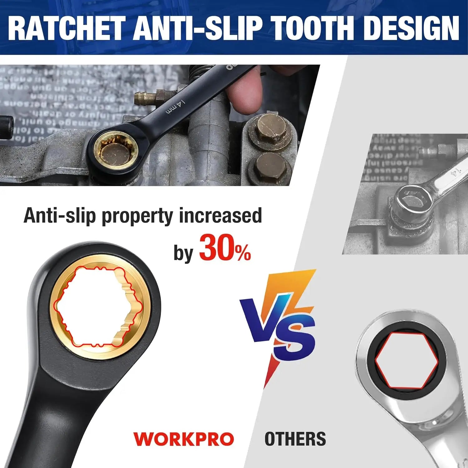 22-Piece Ratcheting Wrench Set with Anti-Slip Teeth, Metric 6-18mm & SAE 1/4-3/4, Black Coating