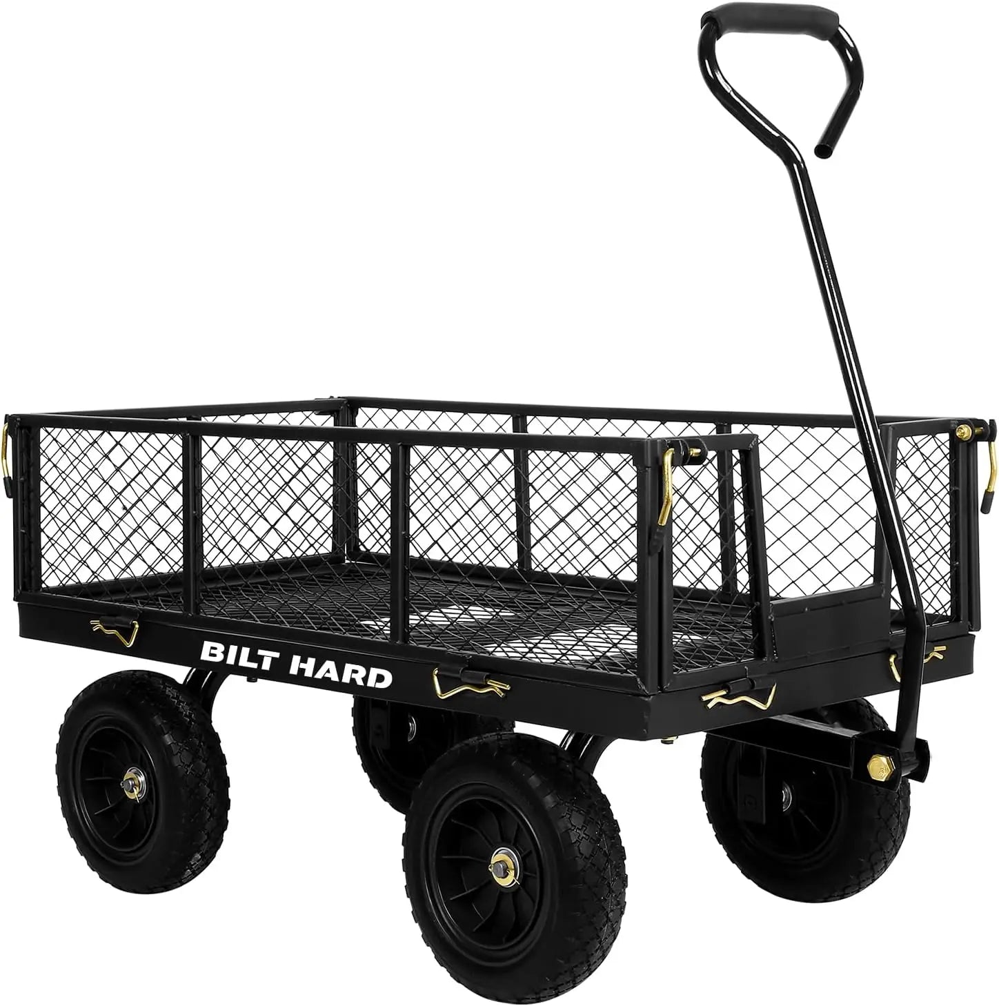 400 lbs 10" Flat Free Tires Steel Garden Cart with 180° Rotating Handle and Removable Sides