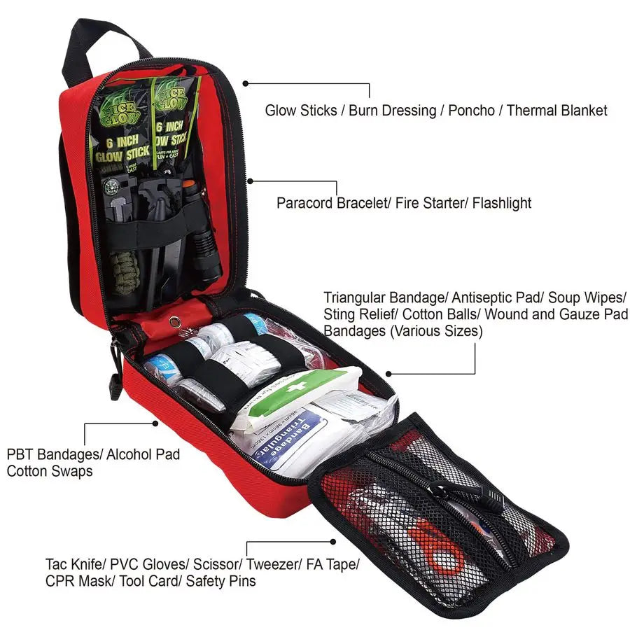 250 Pieces Survival First Aid Kit for Camping Boat Hunt