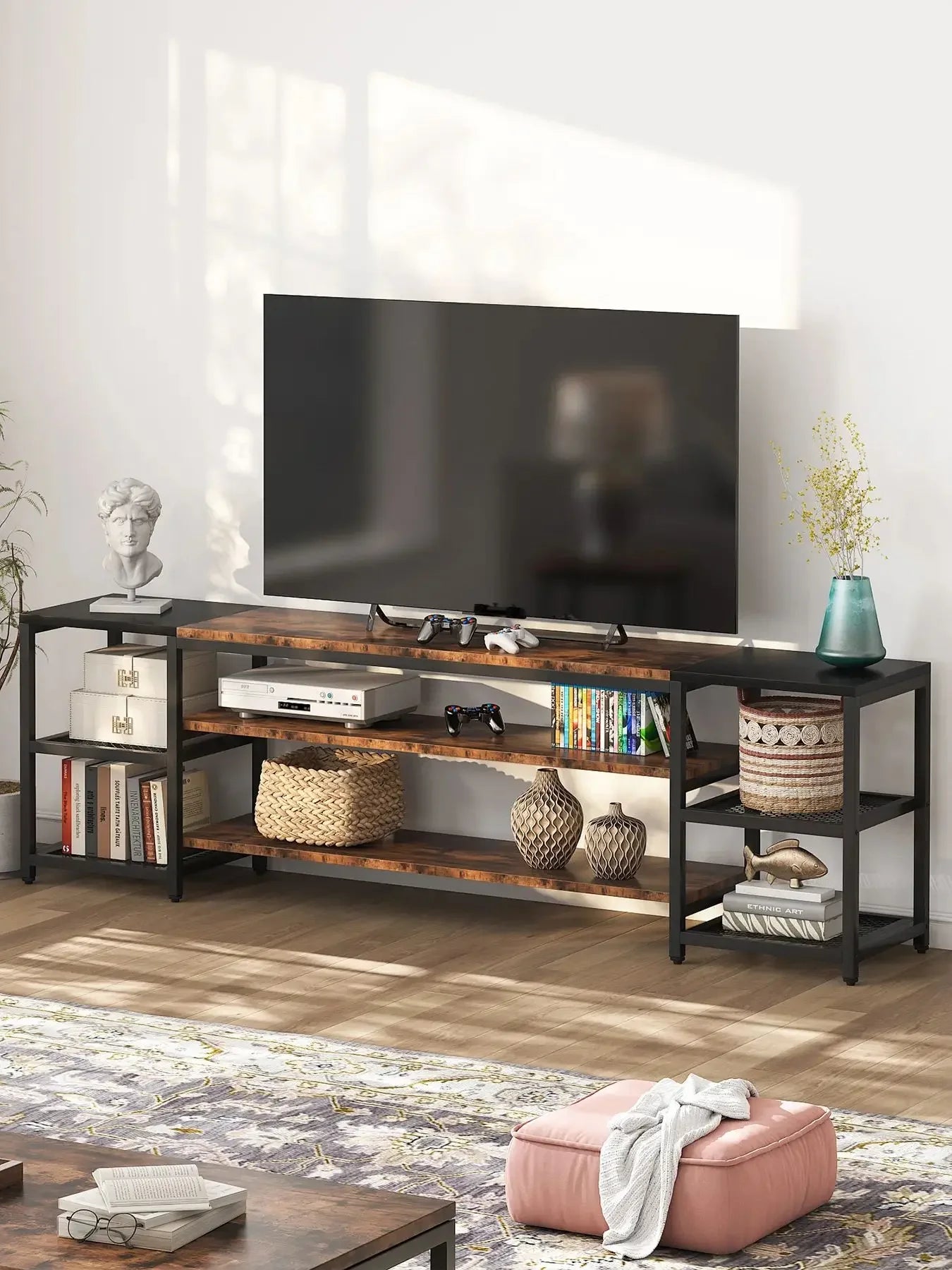 78 Inch TV Stand for TVs up to 85 Inch, 3-Tier TV Console Table