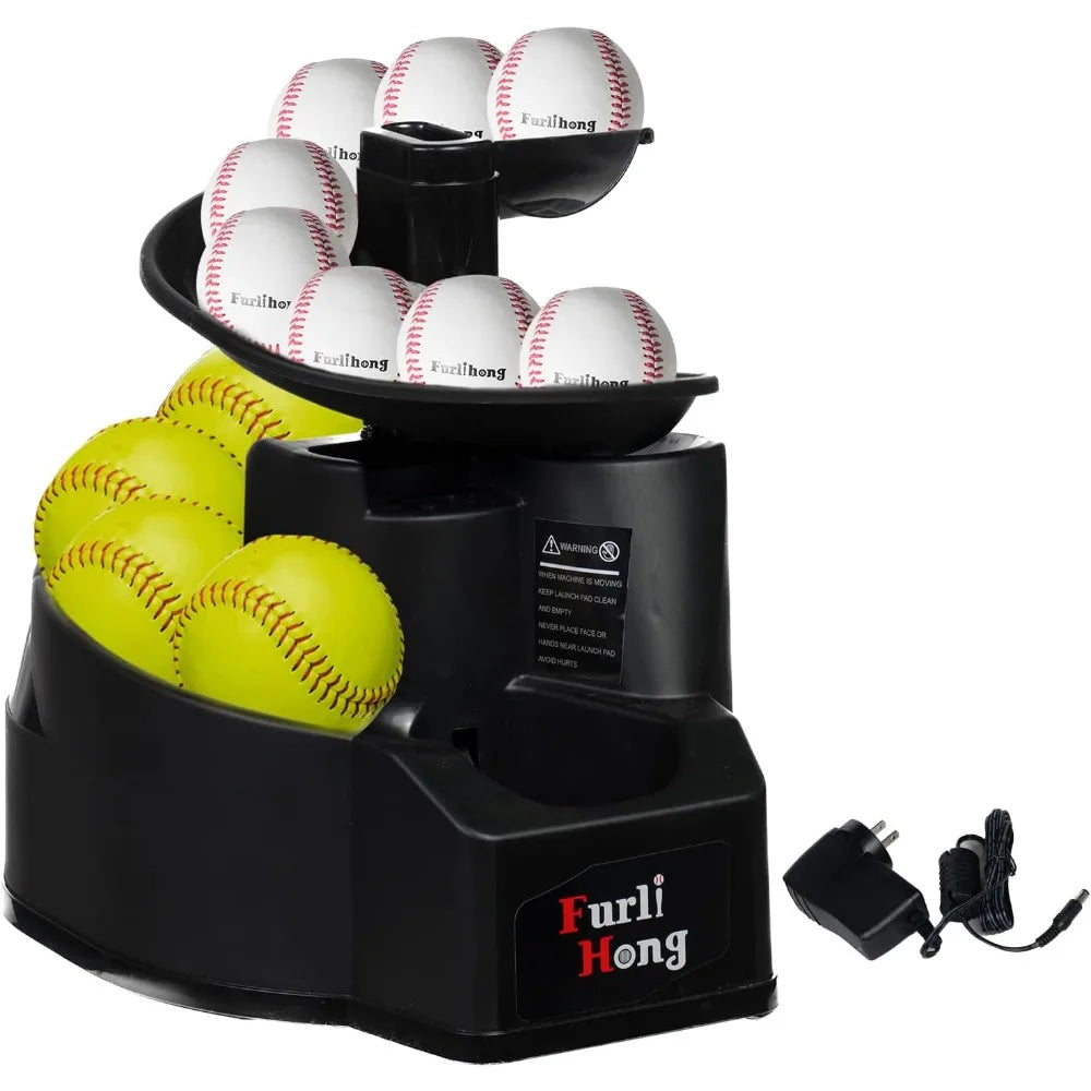 Rechargeable Baseball/Softball Toss Machine with Extendable Ball Stacker, Height Adjustable, Use Regulation Baseballs