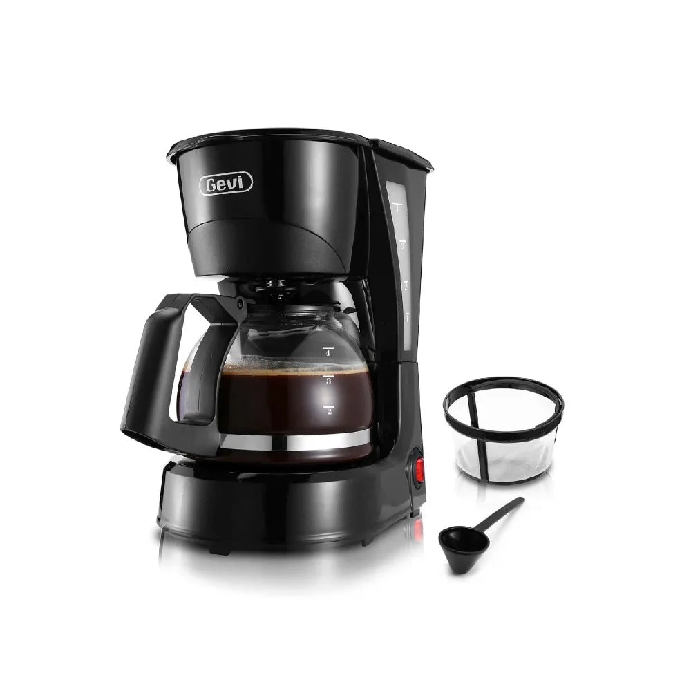 Compact Coffee Machine With Reusable Filter, Warming Plate And Coffee Pot For Home And Office