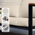 4 Pieces Outdoor Patio Furniture with Coffee Table