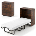 Cot Size Murphy Bed with Storage, Rolling Murphy Cabinet with Foldable Bed