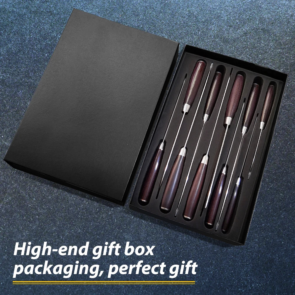 8/10pcs Kitchen Knives Set, Laser Damascus Pattern