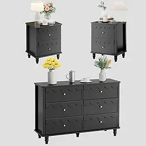 6 Drawer Dresser and Night Stand Sets for Bedroom
