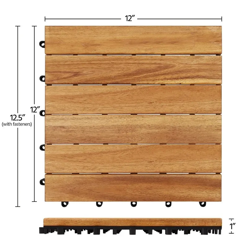 Wood Interlocking Flooring Tiles Waterproof Flooring for Outdoor & Indoor