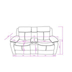 3-Piece Reclining Sofa Set with LED Lights – Sofa, Loveseat & Recliner for Living Room Comfort