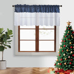 2PCS  rod pocket type Tulle Sheer joint with Blackout curtains