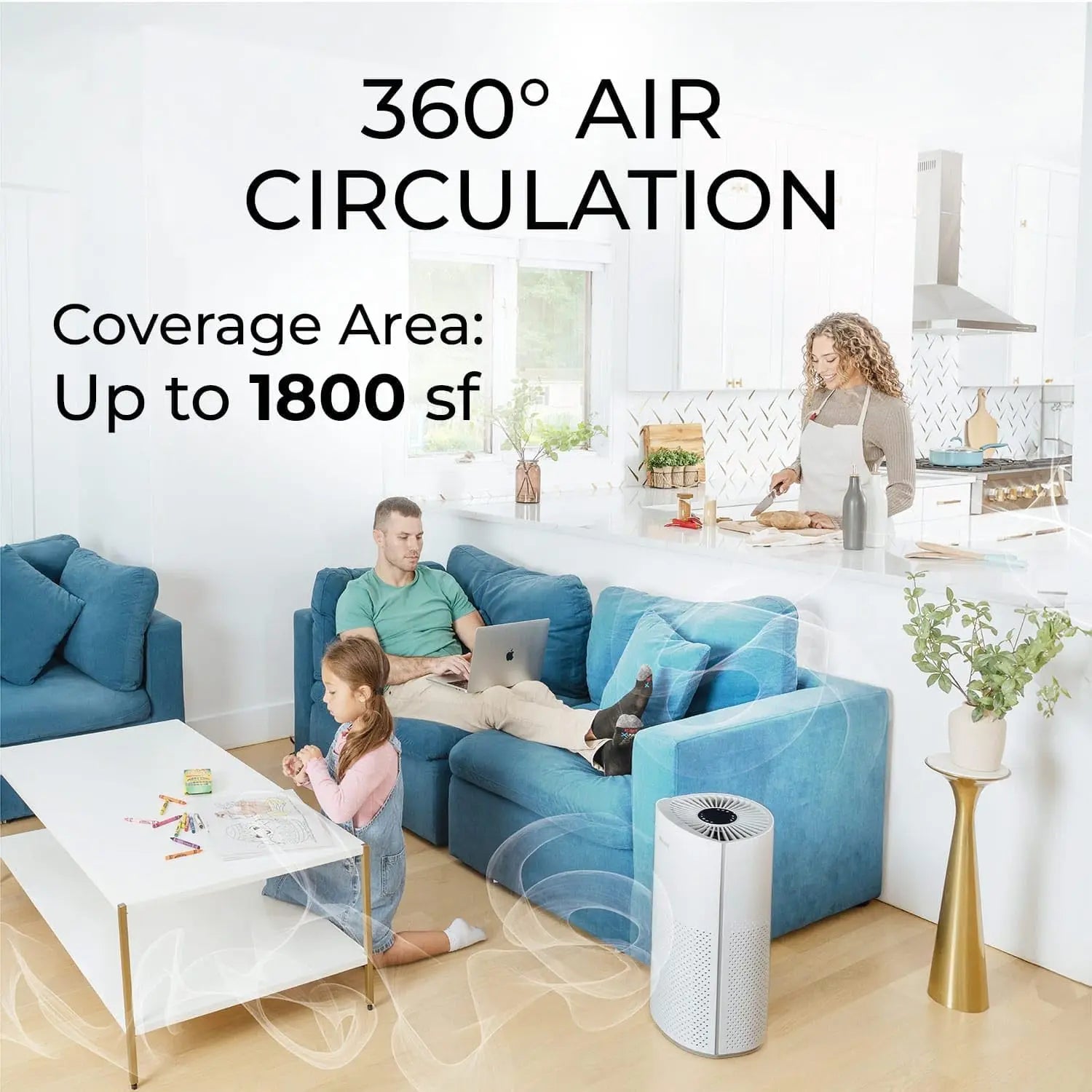 Smart WiFi & Voice Control True HEPA Air Purifier