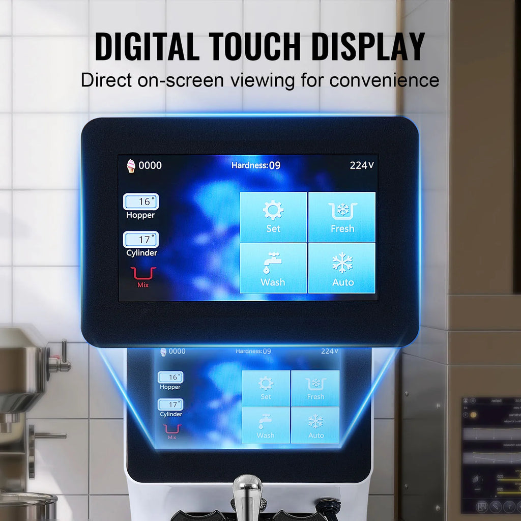 Single Flavor Countertop Soft Serve Ice Cream Maker Touch Screen