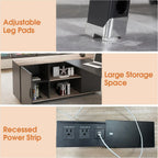 63in L-Shaped Executive Desk with 47" lateral File Cabinet/Storage Shelves