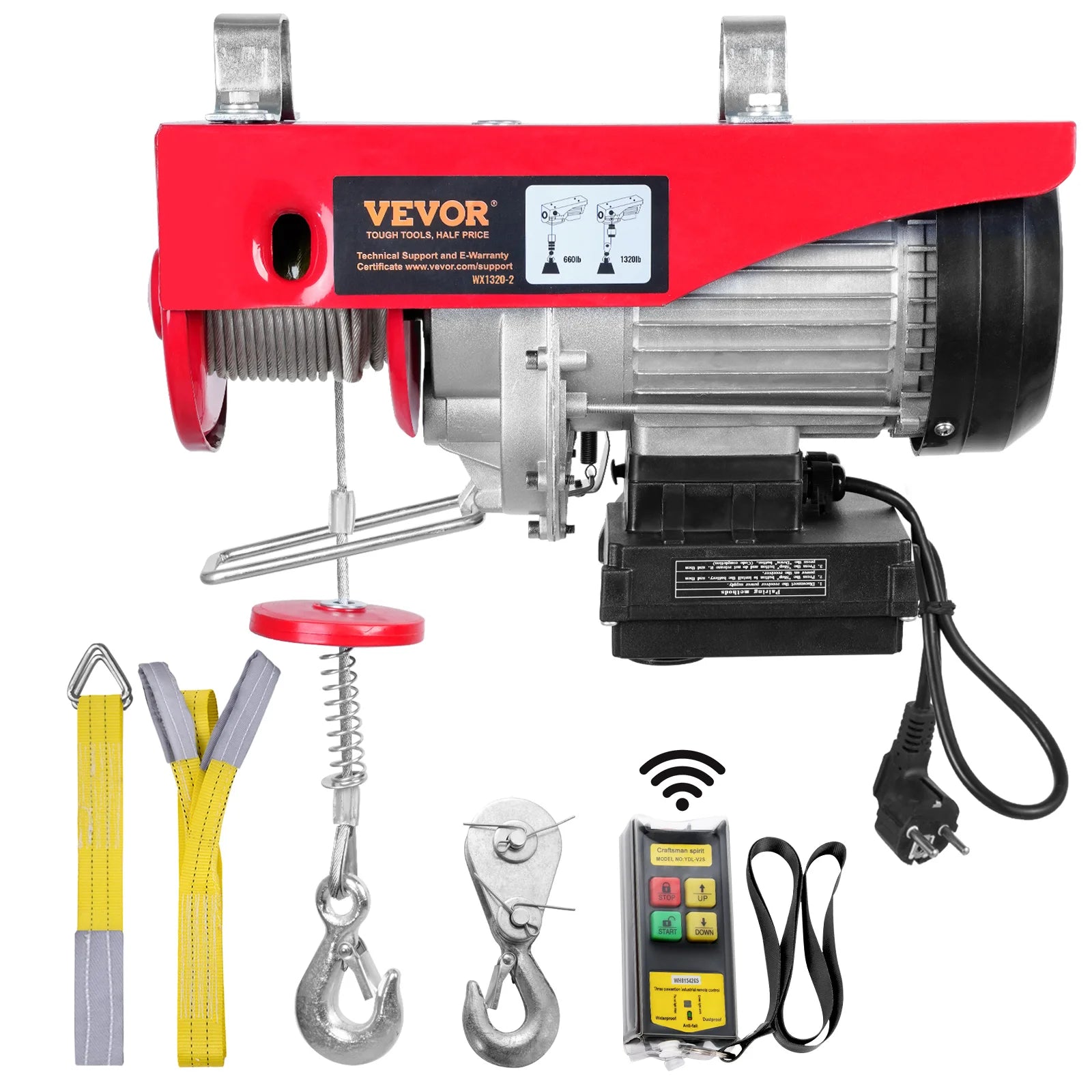 400-1000kg Electric Hoist, Wireless Or Wired Remote Control Lifter