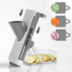 Vegetable Fruit Mandoline Slicer Manual Cutter 4-in-1 Slicing Machine with Thickness Adjuster