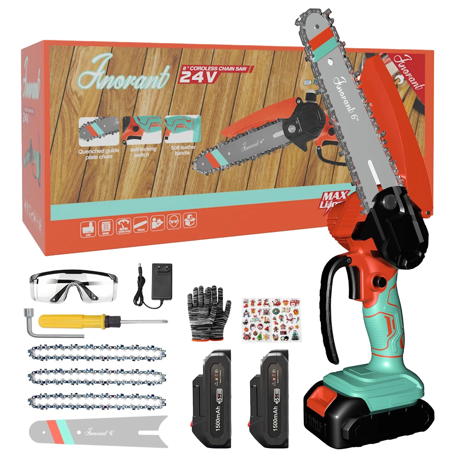 Mini Cordless Chain Saws with 2 Batteries