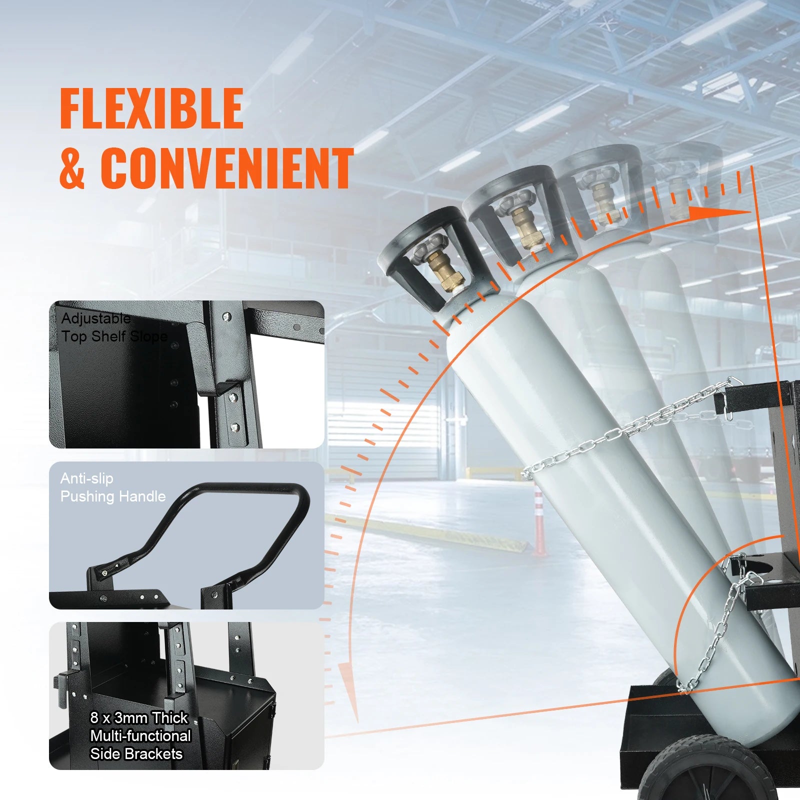 2-Tier Heavy Duty Welder Cart with 360° Swivel Wheels Tank Storage Cabinet for  ARC Plasma Cutter Machine