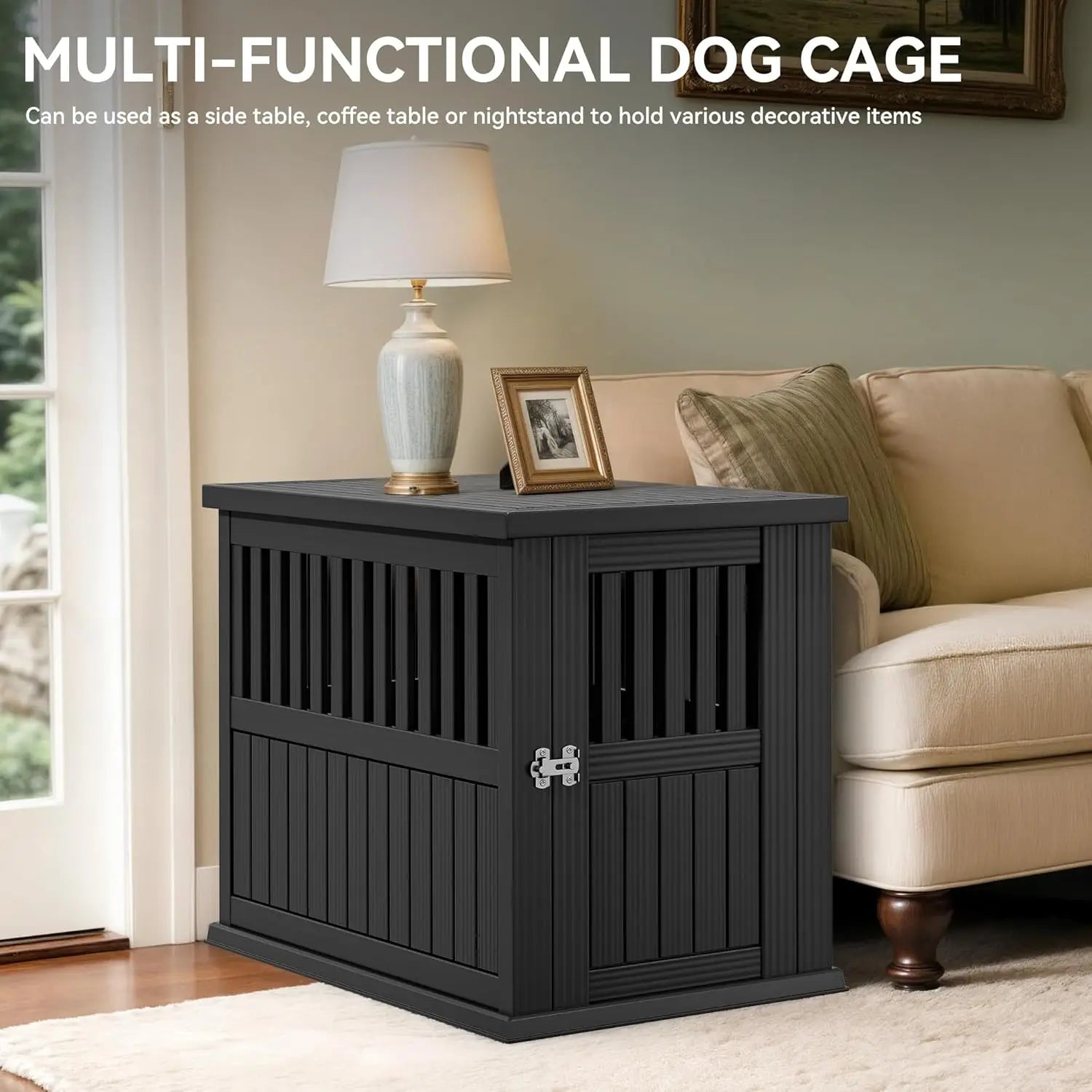 Furniture-Style Dog Crate Nightstand, Waterproof Indoor Kennel
