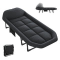 Adjustable Folding Camping Bed with Mattress Lightweight with Carry Bag 6 Angle Foldable Camping Bed for Camp Outdoor Supports 450 lbs
