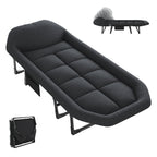 Adjustable Folding Camping Bed with Mattress Lightweight with Carry Bag 6 Angle Foldable Camping Bed for Camp Outdoor Supports 450 lbs