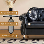 Mid-Century Modern PU Upholstered 2 Seater Sofa